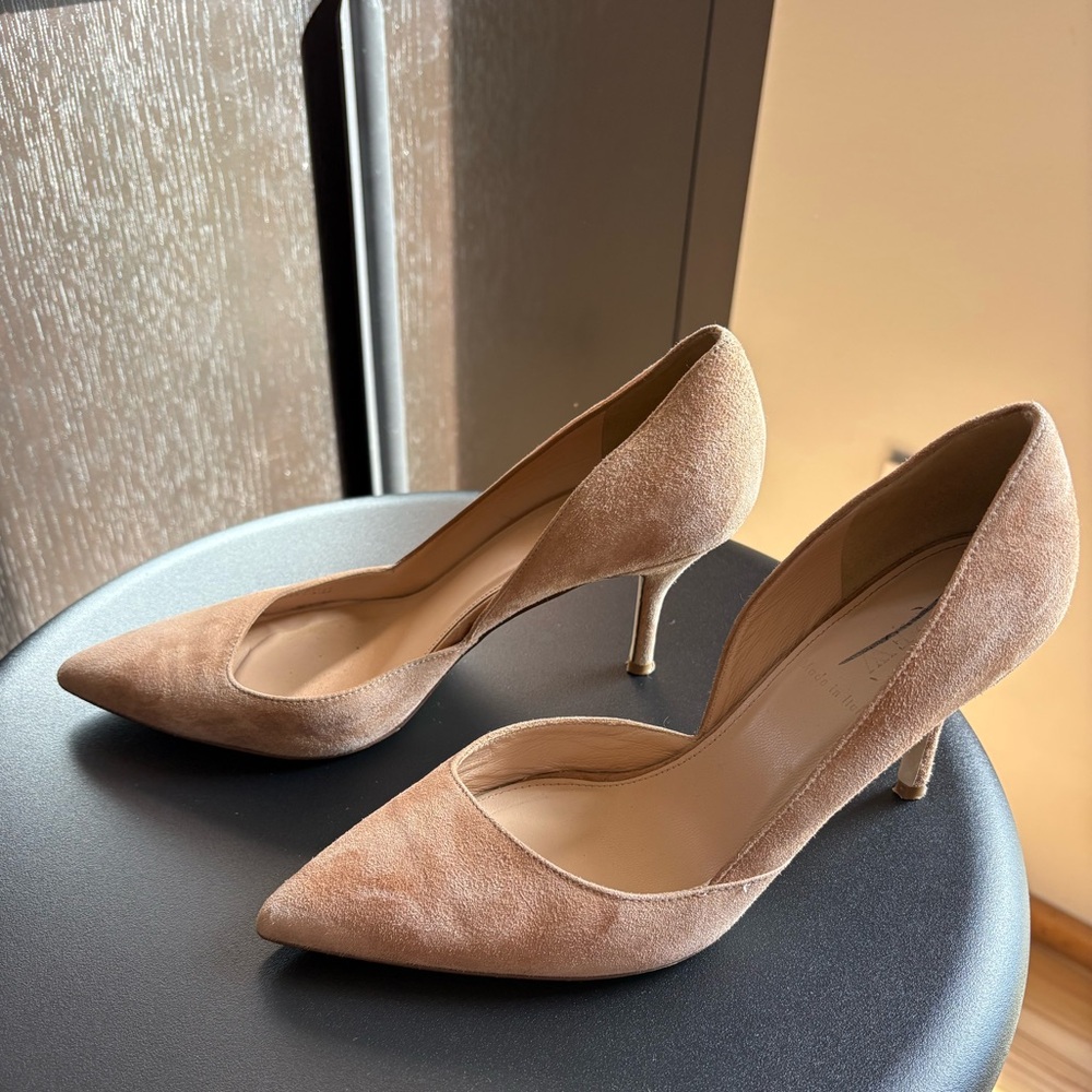 J Crew Colette D’Orsay Suede Pumps in Nude